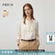 PRICH時(shí)尚優(yōu)雅飄帶領(lǐng)七分袖緞面襯衫2025秋季新款垂順氣質(zhì)上衣女 36淺米色 M (165)