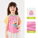 ONEDEW國際品牌女童短袖夏季兒童T恤漂亮衣服寶寶上衣獨特童裝潮t恤 海石竹粉 可愛(ài)毛巾繡 100 cm