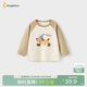 童泰（TONGTAI）寶寶T恤春秋純棉嬰兒衣服兒童長(cháng)袖上衣男女童打底衫駝色90cm