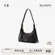 半坡飾族（bampo）金元包 頭層牛皮HOBO包小包2025新款軟皮斜挎腋下單肩包38禮物 墨碳黑930