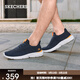 斯凱奇（Skechers）男鞋一腳蹬休閑鞋網(wǎng)面透氣運動(dòng)鞋輕便舒適百搭緩震軟底210281 海軍藍色/橘色/NVOR 40