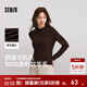 森馬（Semir）100%美利奴純色羊毛衫女2024冬新款半高領(lǐng)正肩氣質(zhì)打底衫可機洗 咖色調00355 S /155/80A【寬松版，建議拍小一碼】