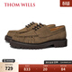 THOM WILLS厚底德比鞋男反絨牛皮增高休閑皮鞋英倫復古工裝鞋冬季 卡其色D4162 42 /8碼