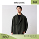 巴魯特（Brloote）男士毛呢大衣含綿羊毛吸濕透氣大翻領(lǐng)雙面呢短款外套 橄欖綠 S (165/88A)