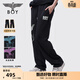 BOY LONDON男女同款街頭長(cháng)褲紫外線(xiàn)變色印花休閑褲N15900 黑印粉 XS