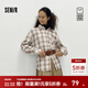森馬[商場(chǎng)同款]長(cháng)袖襯衫女中長(cháng)款格子2025秋新款寬松落肩襯衣時(shí)尚 咖色調00355 L