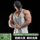 鹿家門(mén)新款肌肉健身工字背心男運動(dòng)國潮印花訓練大碼運動(dòng)背心T恤夏季 灰白色 M