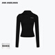 ANN ANDELMAN蔣夢(mèng)婕同款26早春新款斜門(mén)襟針織衫高端小資小上衣黑色修身毛衣 黑色 S