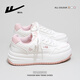 回力女鞋厚底百搭小白鞋女春秋新款甜美休閑鞋學(xué)生運動(dòng)板鞋 米粉 37