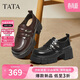 他她TATA鋼琴家黑色樂(lè )福鞋女厚底牛津鞋 黑色（單）AM6 37