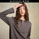 佐丹奴設計師款亨利衫女純棉拼接格紋門(mén)筒亨利領(lǐng)長(cháng)袖T恤18325821 03深灰拼格紋 L