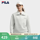 斐樂(lè )FILA半開(kāi)襟男女同款衛衣秋季新款情侶華夫格寬松休閑翻領(lǐng)女上衣 靜雅花灰-MG M 170/92A/M