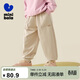 迷你巴拉男女童褲子春季可調節寬松兒童束腳褲彈力休閑長(cháng)褲新品