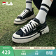 斐樂(lè )（FILA）官方LOOP女鞋帆布鞋新款休閑運動(dòng)鞋小白鞋板鞋斷層鞋 黑-BK 38