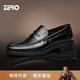 零度Zero男鞋2025秋冬新款商務(wù)休閑皮鞋真皮手抓紋加絨一腳蹬正裝鞋 黑色 【頭層手抓紋牛皮】 40 【偏大1碼，建議拍小1碼】