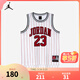 NIKE JORDAN 耐克AJ童裝男童23號籃球服背心夏季新款豎條紋兒童運 純白色 160 /76 【建議身高152-158cm】