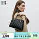 HR赫蓮娜包包女包簡(jiǎn)約時(shí)尚手提包女頭層牛皮菱格單肩斜挎包生日禮物 黑色