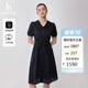 哈吉斯（HAZZYS）女裝 春夏款大翻領(lǐng)法式優(yōu)雅短袖連衣裙女AQWSC03BC25 