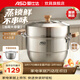 愛(ài)仕達蒸鍋304不銹鋼加高厚大容量廚房家用復底蒸饅頭鍋燃氣電磁爐通用 加高蒸鍋 2層 28cm