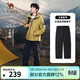 駱駝（CAMEL）[迪麗熱巴同款]駱駝戶(hù)外沖鋒褲女防水防風(fēng)褲秋冬加絨保暖登山褲男 A14CA46805，幻影黑 ，男 L