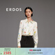ERDOS 春夏桑蠶絲襯衫百搭寬松植物花卉印花襯衣女真絲上衣 香草白 M 160/84A