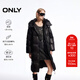 ONLY冬季90白鵝絨時(shí)髦前衛繭型長(cháng)款羽絨服女|124412042 H1Z 黑色 XS (155) 76A