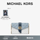 MICHAEL KORS 邁克高仕 MK Charm 女士中號老花鏈條包斜挎包 海軍藍混色 407 NS