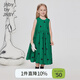 jnby by JNBY江南布衣童裝春秋無(wú)袖背心連衣裙輕薄細膩舒適女童兒童1N7G14090 097黑綠系組合 100 cm