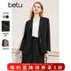 百圖betu女裝春季新款西裝氣質(zhì)小西服外套學(xué)院風(fēng)通勤西服2401T37 黑色 S