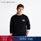 Tommy Hilfiger秋冬男裝純棉潮流美式休閑磨毛徽章刺繡圓領(lǐng)運動(dòng)套頭衫衛衣 藏青色DW5 L （推薦：150-165斤）