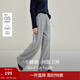 茵曼（INMAN）2026春季女裝新款100棉松緊腰抽繩闊腿褲休閑百搭寬松長(cháng)褲 深花灰 S
