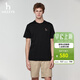 哈吉斯（HAZZYS）男裝 26春季新款男士上衣休閑男T圓領(lǐng)純棉短袖T恤男ASTZE0DBX32 黑色BK L （175/96A 48）