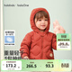 巴拉巴拉兒童羽絨服女童男童2025年冬季寶寶輕薄保暖外套上衣萌趣男寶女寶 紅色小熊仔61003-白鴨絨 100 (充絨量32g)