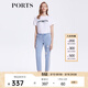PORTS寶姿女裝褲子春夏時(shí)尚破洞牛仔小腳褲九分褲SM8P021MZD013 晴空藍 L (8)