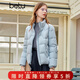 百圖betu女裝秋冬新款羽絨服輕薄短款時(shí)尚立領(lǐng)長(cháng)袖羽絨服2309T07 藍色 M