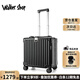Walker Shop行李箱小型輕便登機箱拉桿箱男新款密碼箱子旅行箱 黑色 18英寸 【現貨直發(fā)/橫款可登機】