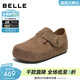 百麗（Belle）周雨彤同款全麥吐司厚底內增高女商場(chǎng)休閑全包勃肯鞋E6V1DDM5預售 卡其色-單里（2代 | 4cm跟高） 36