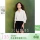 三彩2025秋款匹馬棉襯衫V領(lǐng)設計感襯衣寬松套頭九分袖S 珍珠白 M 160/84A