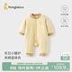 童泰（TONGTAI）嬰兒連體衣秋冬季純棉夾棉寶寶衣服新生兒哈衣薄棉爬服黃色73cm