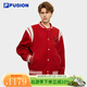 FILA FUSION斐樂(lè )潮牌情侶外套2026春貴氣新衣時(shí)尚休閑棒球服男女款 靡桑紅-RD XL 180/100A/XL