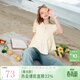三彩2025夏季新款圓領(lǐng)泡泡袖純棉小衫寬松娃娃衫襯衣氣質(zhì)M 鵝黃 XL 170/92A
