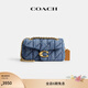 蔻馳（COACH）女士丹寧牛仔菱格紋絎縫TABBY 20號單肩斜挎女包 B4/靛藍色