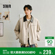 森馬（Semir）夾克男春季花苞翻領(lǐng)夾克2026春季情侶復古領(lǐng)拼皮上衣10A126108202