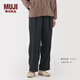 MUJI女式 防風(fēng)里起毛輕便褲褲子女款長(cháng)褲休閑褲女裝25年冬季 BE1XOA5A 黑色 L （165/70A）