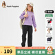 暇步士（Hush Puppies）童裝兒童女大童春季舒適柔軟時(shí)尚休閑薄款運動(dòng)針織長(cháng)褲 鉆石黑 130