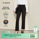 AMII女裝2026春季新款港風(fēng)懷舊水洗磨白修身黑牛牛仔藍牛仔長(cháng) 黑色 L