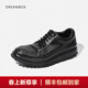 dreambox鈞博老爹鞋vibram防滑耐磨厚底增高男士高檔馬皮休閑皮鞋 黑色 40
