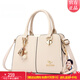 袋鼠卡拉2026新款女士手提包女包斜挎包輕奢中年女士包送母親節媽媽婆婆 米白【禮盒裝+手包】