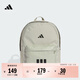 adidas實(shí)用時(shí)尚通勤三條紋休閑運動(dòng)雙肩背包男女新款阿迪達斯官方   淡芝麻灰/黑色   NS(均碼)