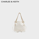 CHARLES&KEITH柔軟抽繩簡(jiǎn)約鏈條福袋包手提托特包包女包生日禮物CK2-80151536 Cream奶白色 S